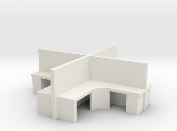 2x2 Office Cubicle 1/87 3d printed