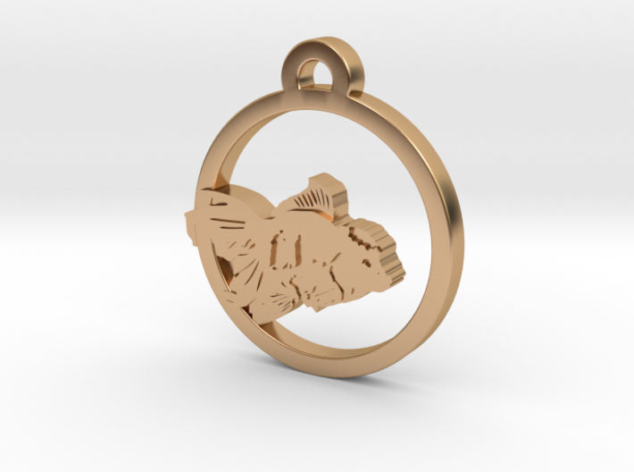 Gold Fish Charm Necklace n28 3d printed