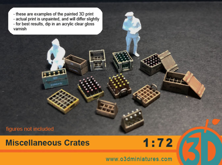 Miscellaneous Crates 1/72 scale 3d printed 3d prints come unpainted. Figures not included.