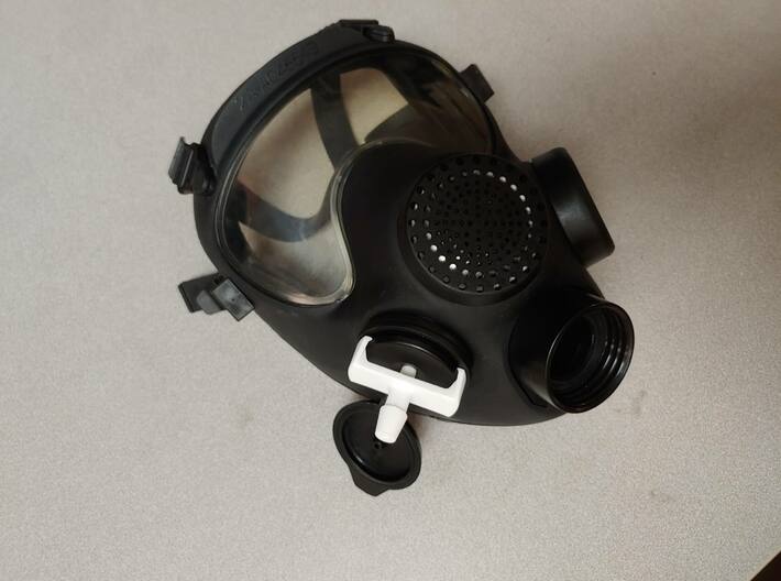 ARF-A/MP-5 Gas Mask Drinking Tube Connector 3d printed 
