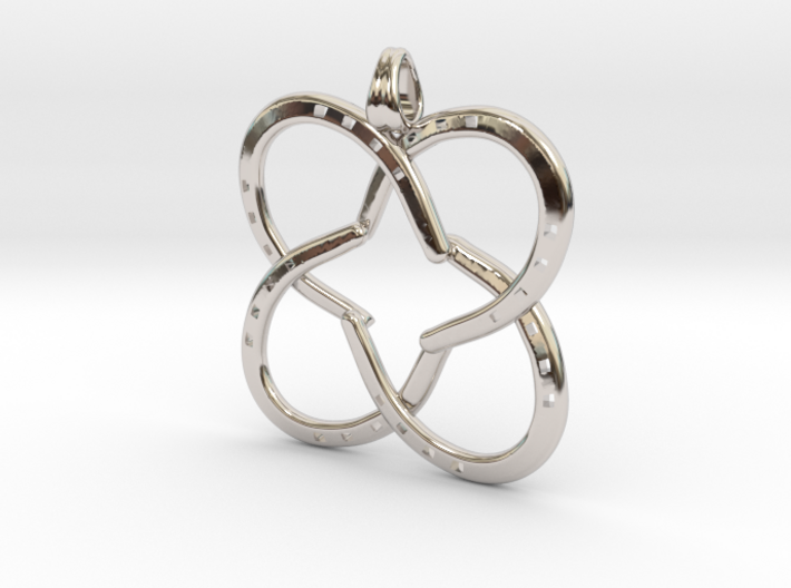 Four horseshoes for a clover [pendant] 3d printed