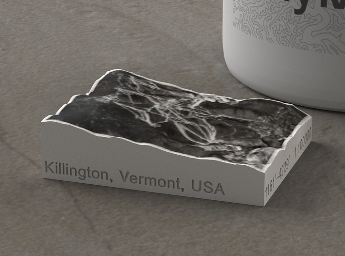 Killington in Winter, VT, USA, 1:100000 3d printed 