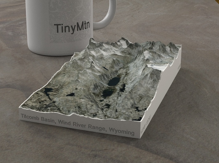 Titcomb Valley, Wyoming, USA, 1:50000 3d printed