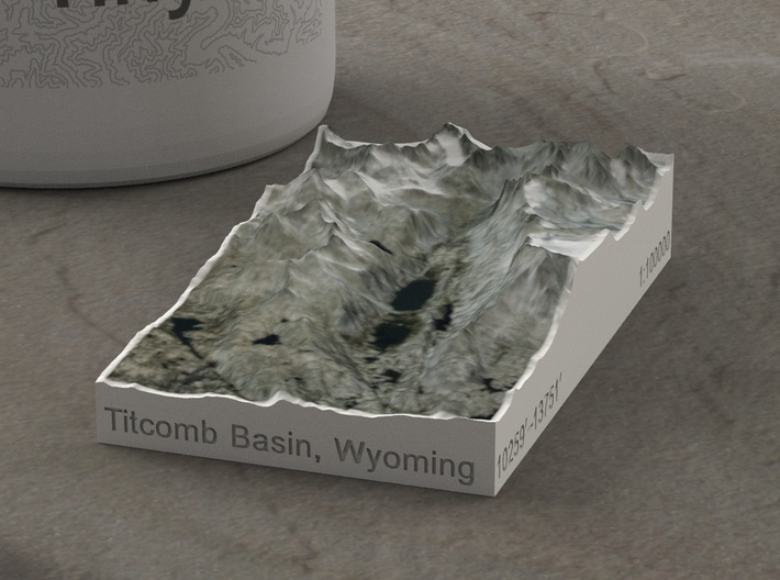 Titcomb Valley, Wyoming, USA, 1:100000 3d printed