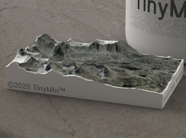 Titcomb Valley, Wyoming, USA, 1:100000 3d printed 