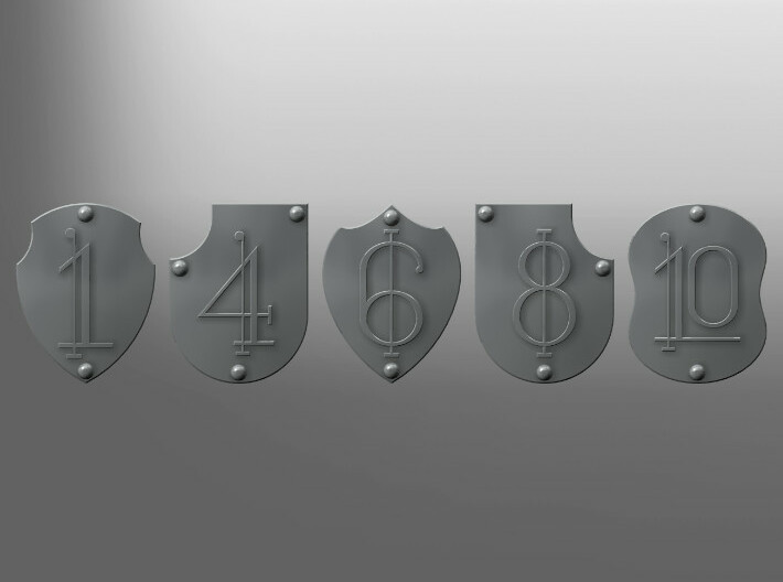 Insigna shield (Numbers 1 to 10) 3d printed
