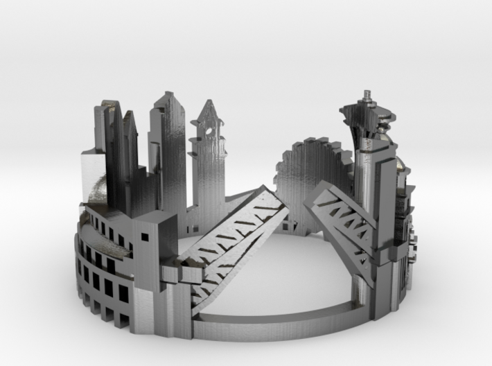 Seattle - Skyline Cityscape Ring 3d printed