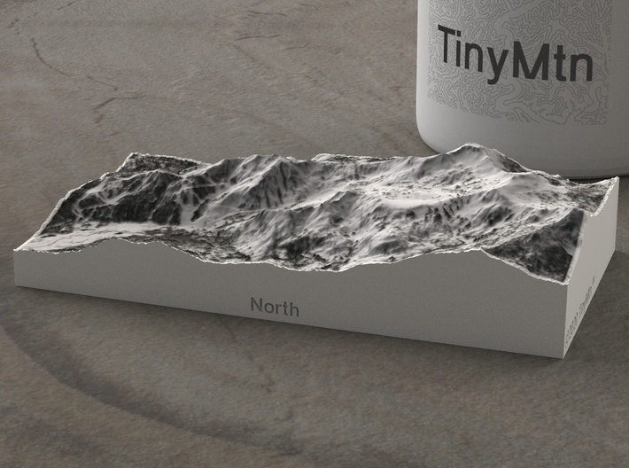 Squaw Valley, California, USA, 1:50000 3d printed 
