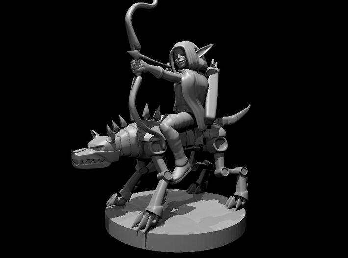 Goblin Female Rogue on Iron Defender 3d printed