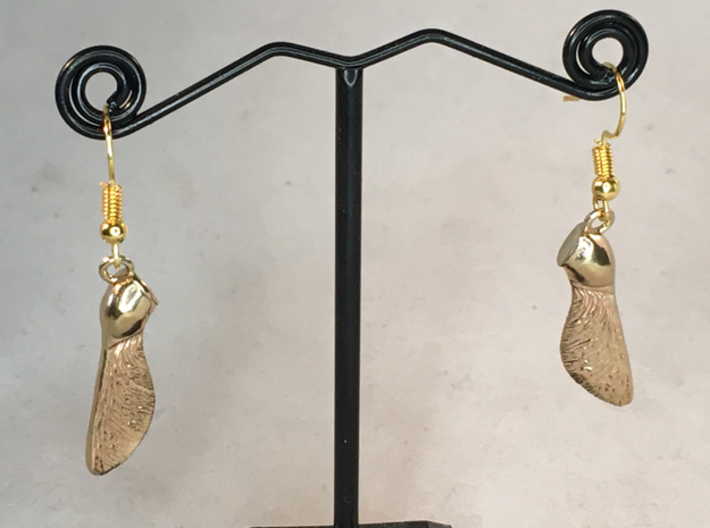 Maple Seed Earrings 3d printed Does not include hooks.