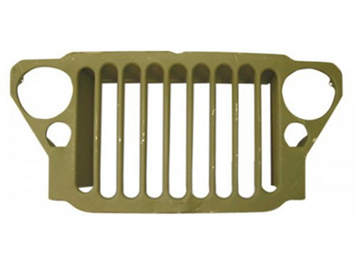 Jeep Willys MB (1941-1945) REPLICA - dim. 3.7" 3d printed Original Grille mounted on the timeless classic WWII military Jeep Willys MB and used as reference mockup design
