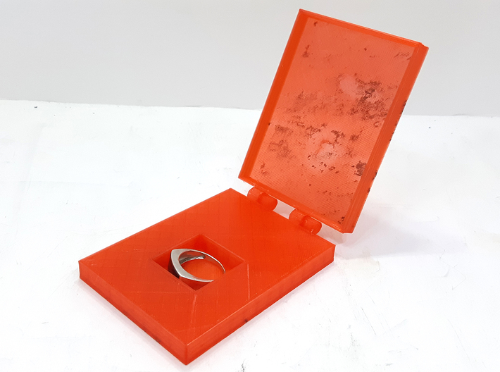 Hinged Engraveable Ring Box For Proposals 3d printed 