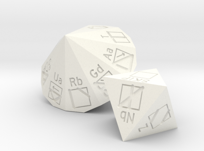 PLL d8 and d18 dice set 3d printed