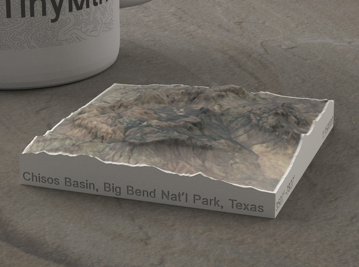 Chisos Basin, Big Bend, Texas, 1:150000 Explorer 3d printed 