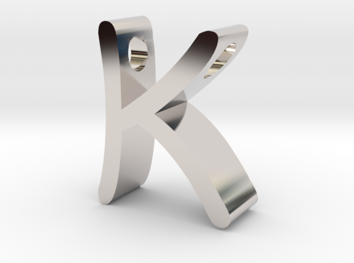 Letter K pendant 3d printed