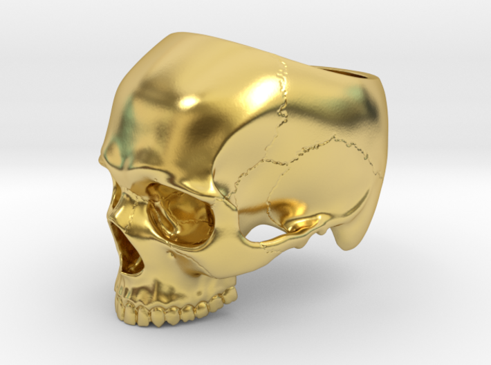 Skull Ring _ R01 3d printed 