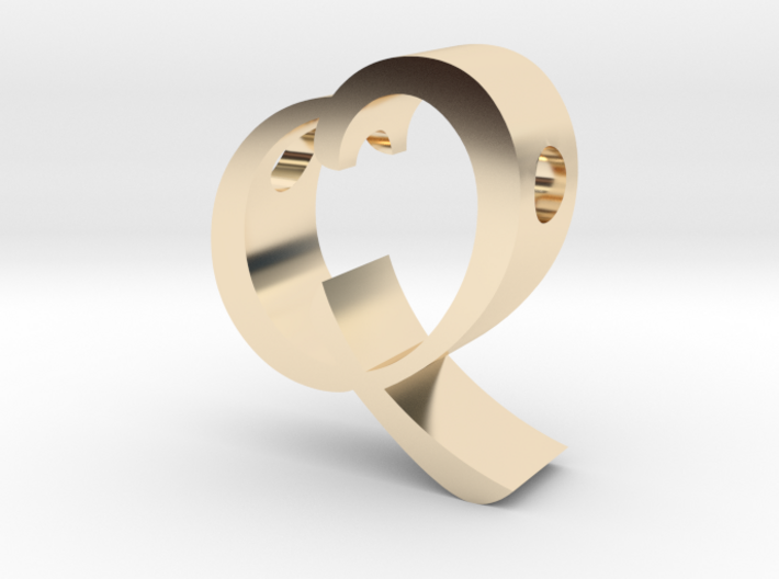 Letter Q pendant 3d printed
