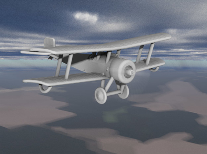 Bristol Scout D with Vickers 3d printed Computer render of 1:144 Bristol Scout D