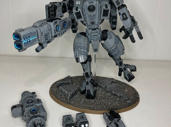 Magnetize Riptide Weapon Mounts with Hands 1.0 3d printed 
