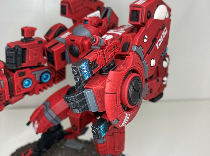 Magnetize Riptide Weapon Mounts with Hands 2.0 x 2 3d printed 