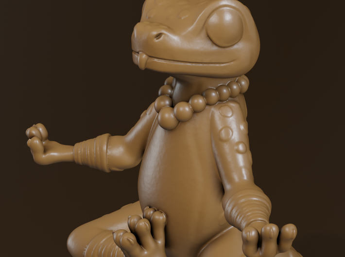 Meditating Lizard Monk 3d printed 