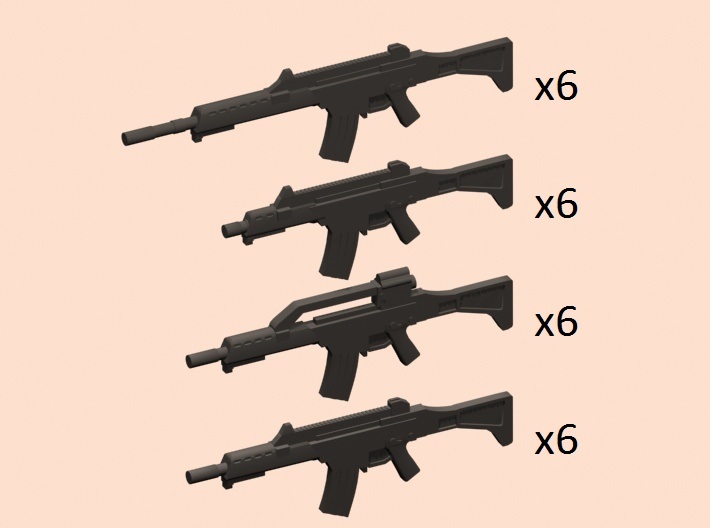 1/35 G36K,KE,KV,C assault rifles 3d printed