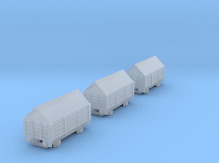 T-gauge 3 Salt trucks - Custom Wheels, see descri 3d printed