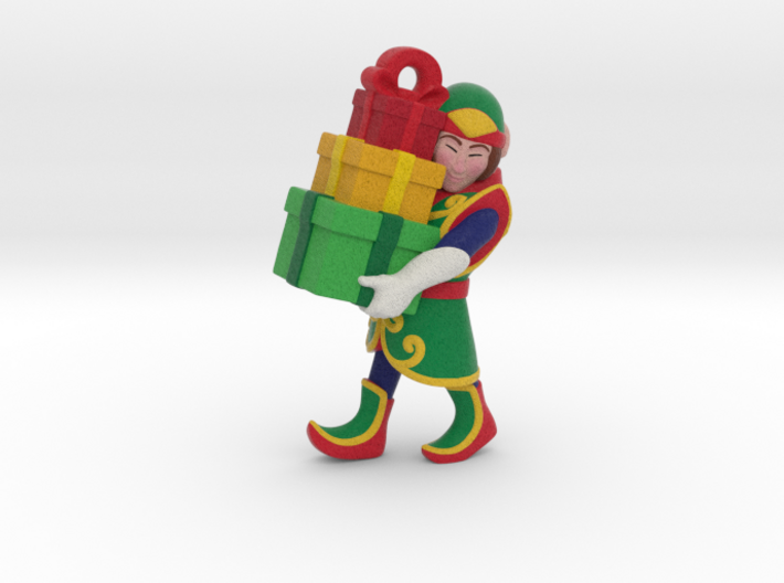 Elf with Presents Christmas Ornament 3d printed 3D Model