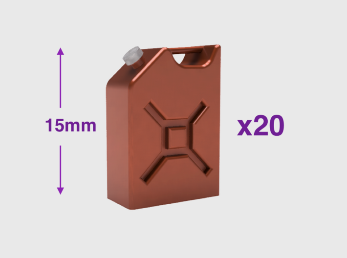 15mm Single-wide Jerrycan 3d printed Large = 20 Cans