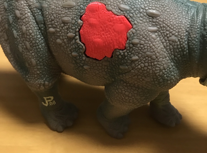 Kenner Triceratops Dino Damage Piece 3d printed Test fit, perfect!