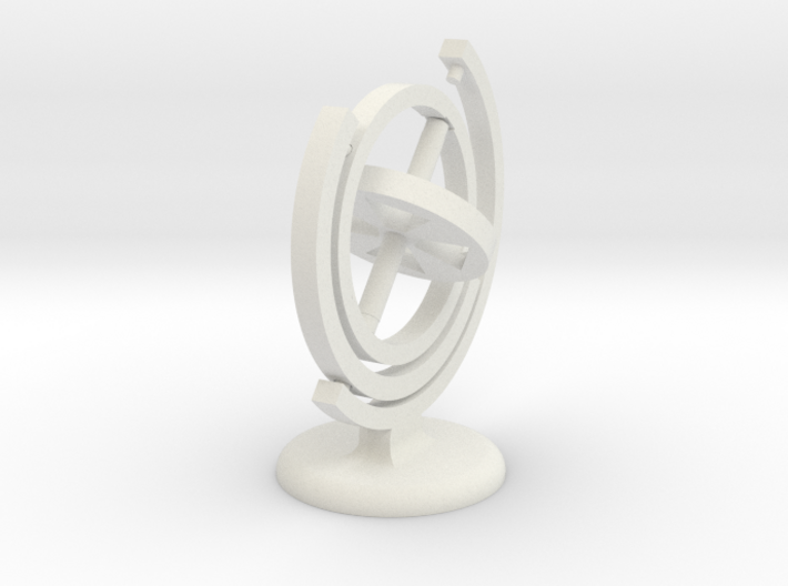 Gyroscope with a stand (in white) 3d printed