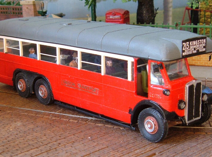 1:43 London Transport LTL Bus 3d printed Kit built, painted &amp; photographed by Terry Russell. Wheels from Kingfisher Models. London Transport transfers from Terry Russell Trams.