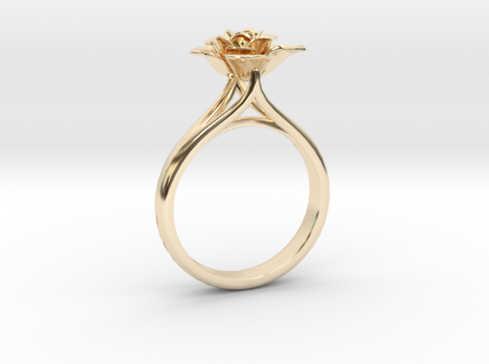 Flower Ring 12 (Contact to Add Stones) 3d printed