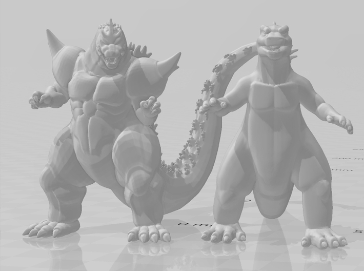 Super Godzilla kaiju monster 56mm miniature model 3d printed 