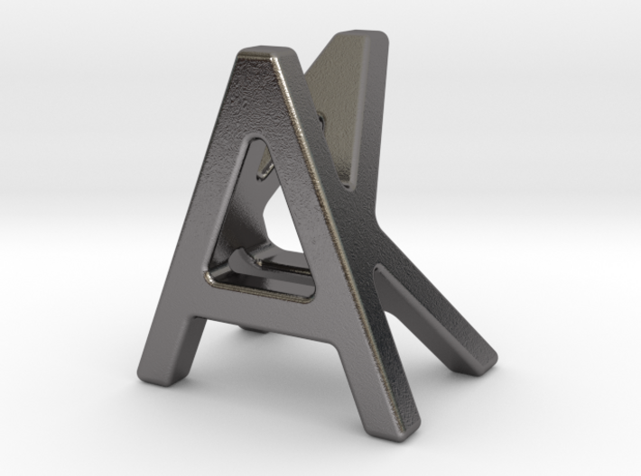 AK KA - Two way letter pendant 3d printed