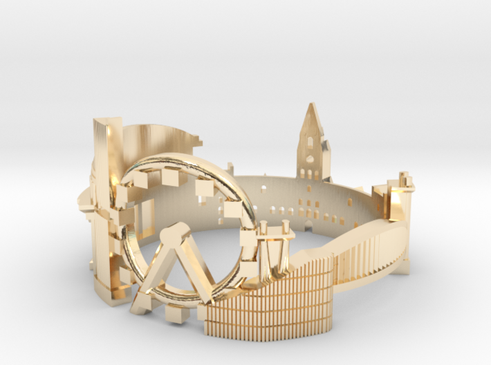 Manchester - Skyline Cityscape Ring 3d printed