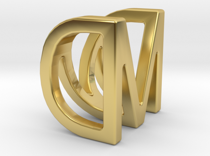 Two way letter pendant - DM MD 3d printed