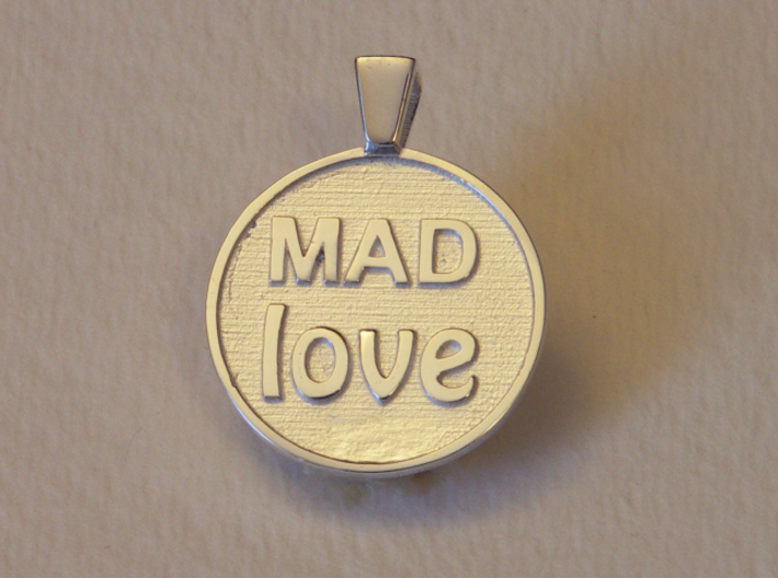 Mad Love Pendant 3d printed Printed in Silver