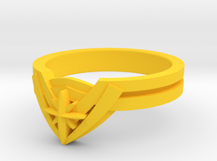 New WW Tiara Ring 3d printed Yellow Plastic