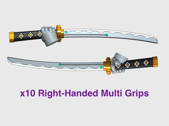 10x Right-hand Energy Sword: Shinto (Multi Grips) 3d printed