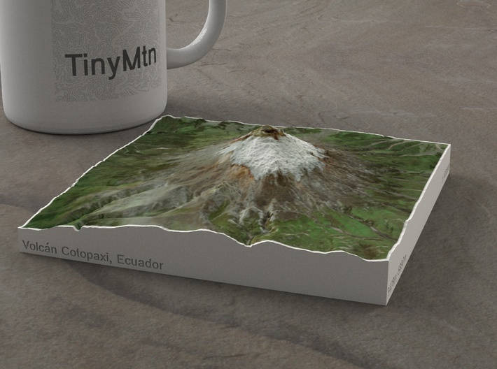 Volcan Cotopaxi, Ecuador, 1:100000 3d printed 