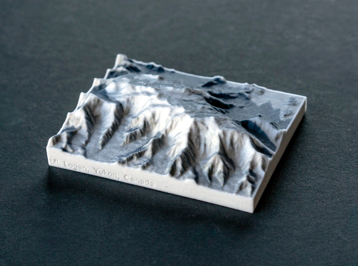Mt. Logan, Yukon, Canada, 1:250000 Explorer 3d printed This shows the old colors, the new model is brighter