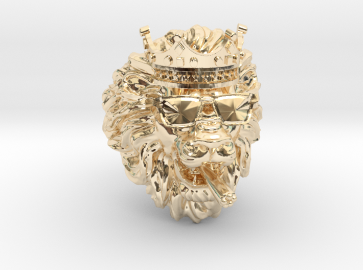 Solid Gold Signet, Lion Ring, Leo Ring, Men Ring 3d printed