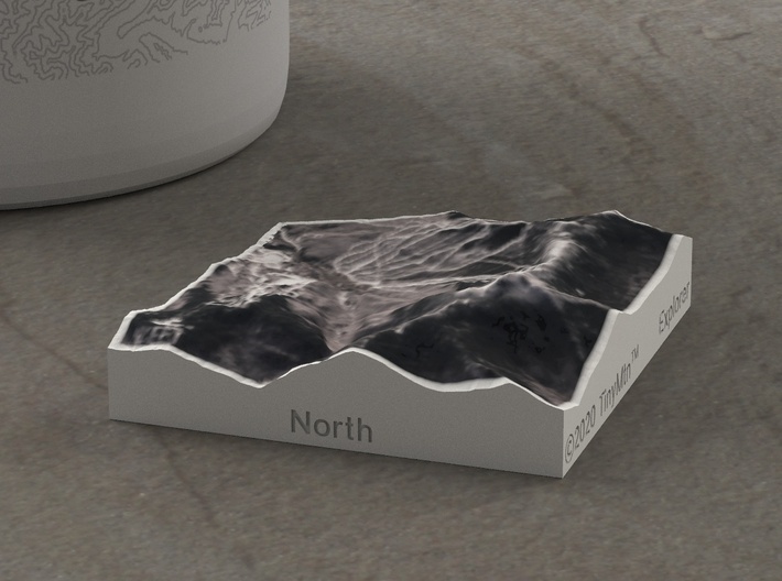Mt. Mansfield in Winter, Vermont, USA, 1:100000 3d printed 
