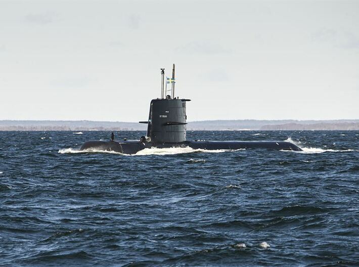Nameplate HMS Halland 3d printed Gotland-class submarine HMS Halland.