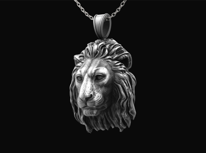 Lion Head Pendant 3d printed 