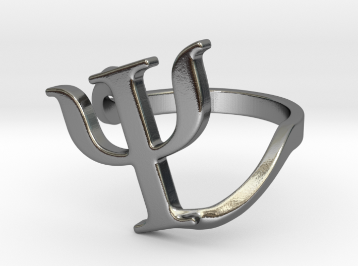 Twisted psychology silver ring 3d printed