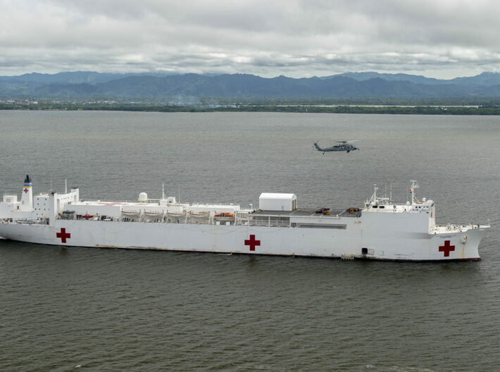 Nameplate USNS Comfort 3d printed Mercy-class hospital ship USNS Comfort T-AH-20.