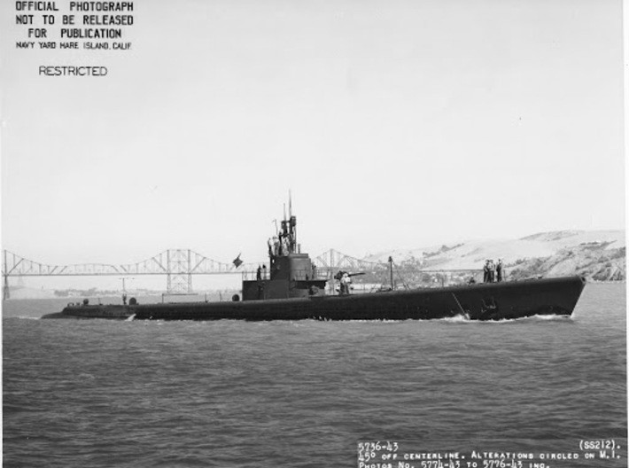 Nameplate USS Gato SS-212 (10 cm) 3d printed Gato-class submarine USS Gato SS-212.