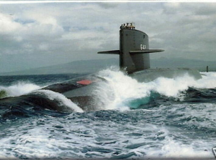 Nameplate USS Kamehameha SSBN-642 (10 cm) 3d printed Benjamin Franklin-class nuclear-powered ballistic missile submarine USS Kamehameha SSBN-642.